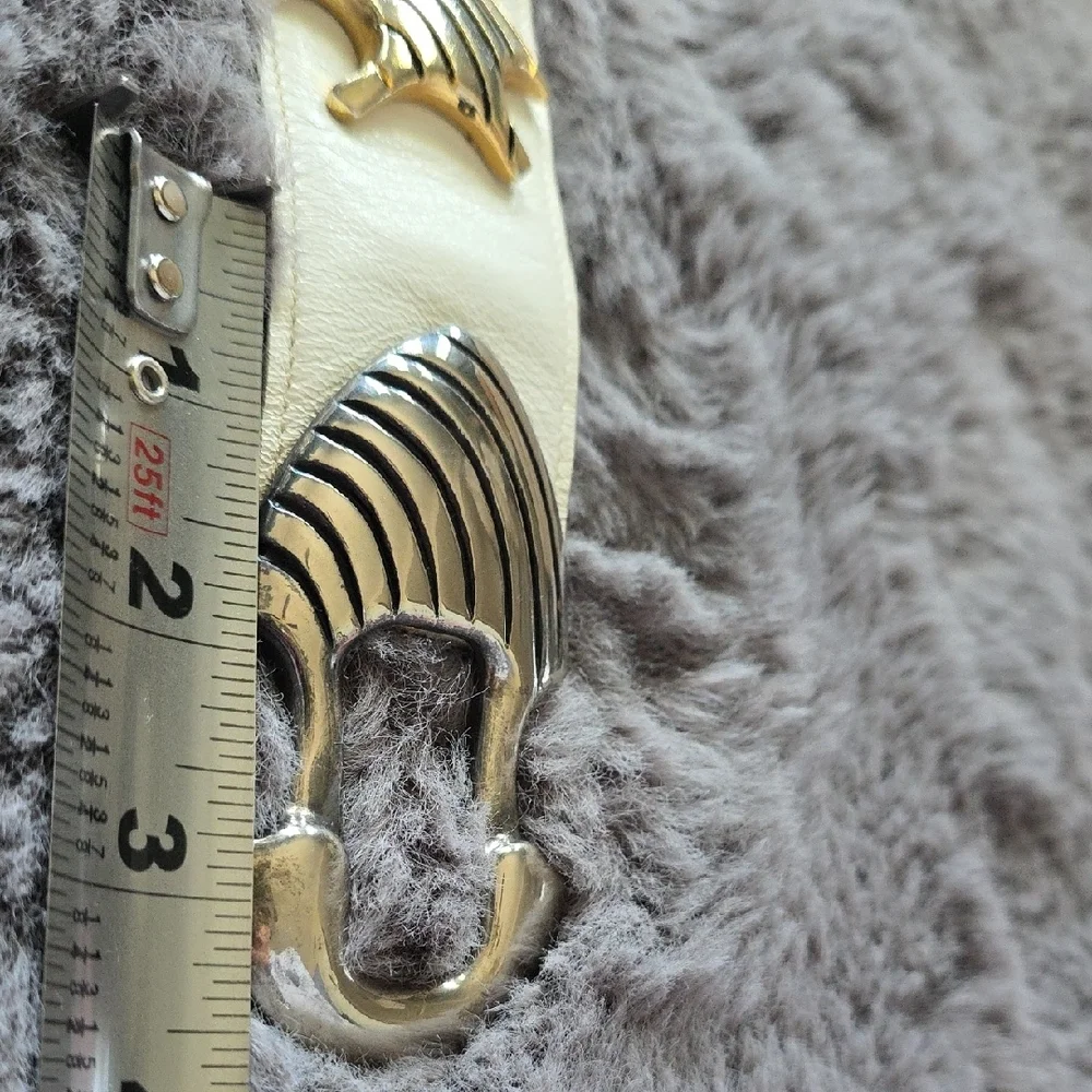 VTG Statement mixed-metal leather stud belt by Bijoux Medici signed J.Blumenthal